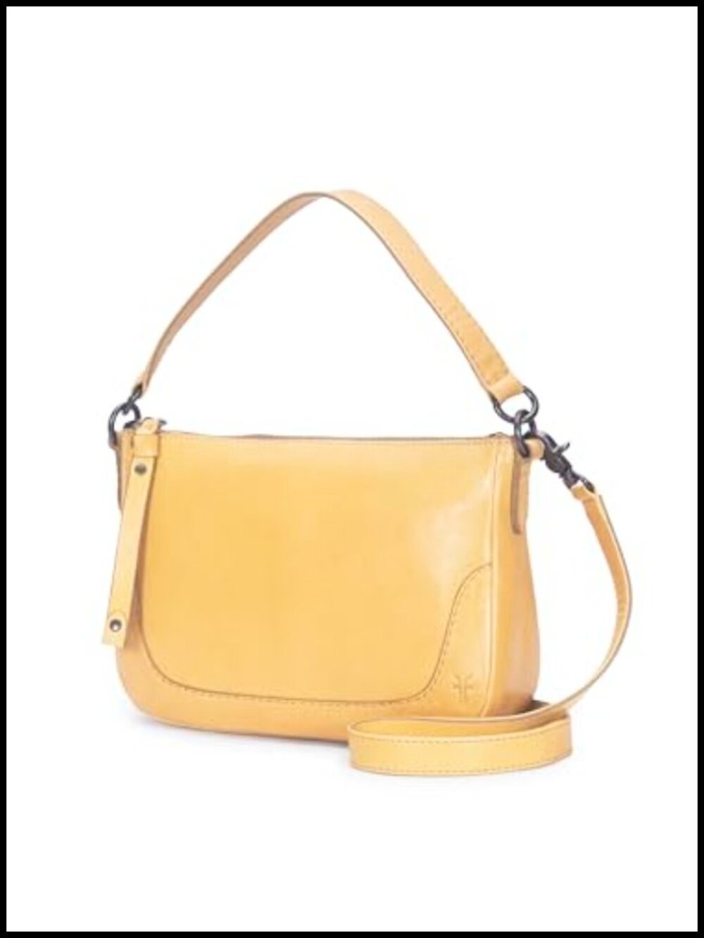 Genuine Leather Zip Crossbody Satchel Bag